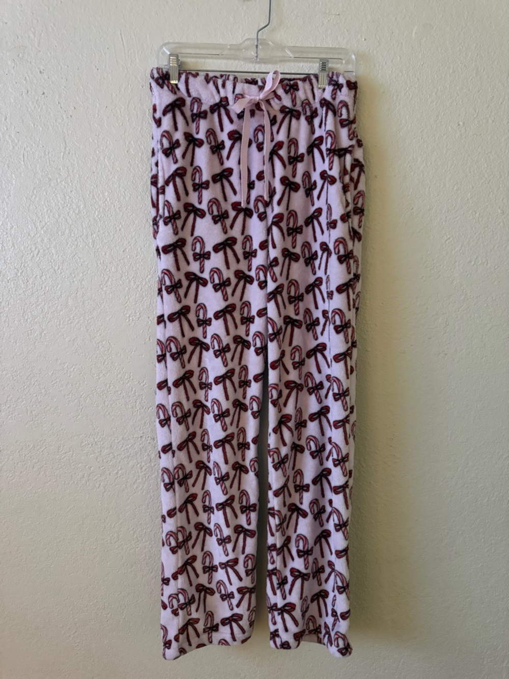 Cozy Candy Cane Print Pajama Pants - Pink